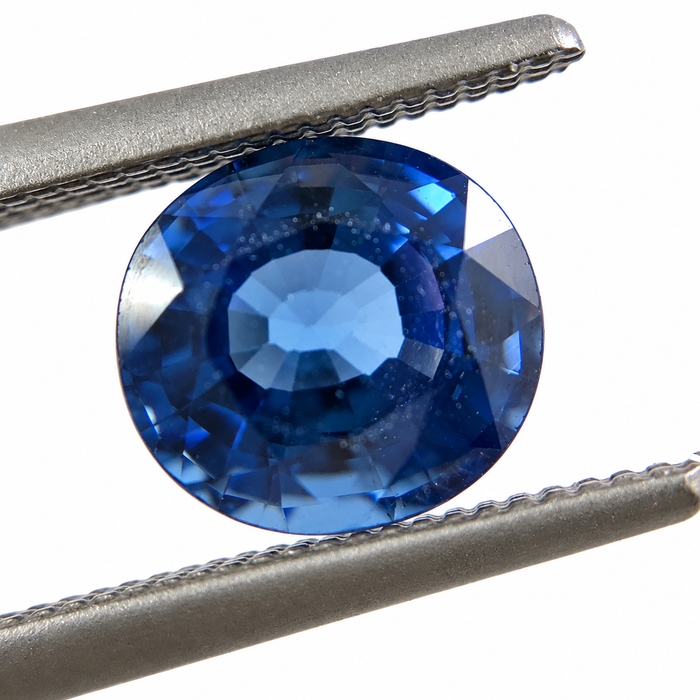 Natural blue Ceylon Sapphire oval cushion cut 6.8x6.2mm 1.71 carat gemstone