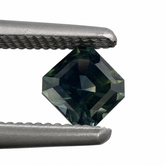 Australian Teal sapphire 0.42ct Aascher cut loose gemstone - Buy loose or customise