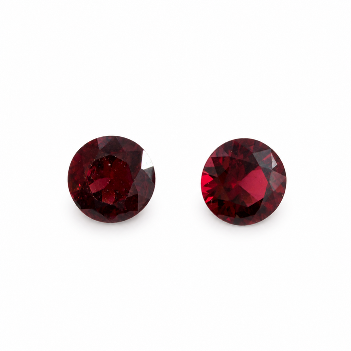 Blood red Spinel round cut matched pair 0.72 carats total - Buy loose or customise