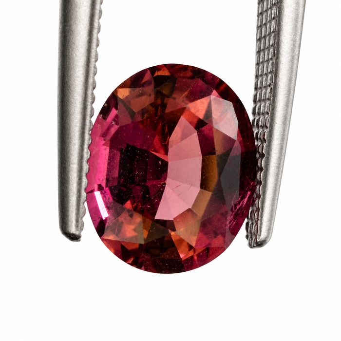 Pink orange sunset tourmaline fancy oval cut 1.28 carats loose gemstone - Buy loose or customise