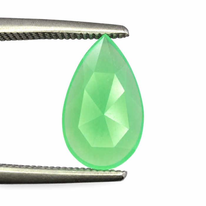 Australian Chrysoprase pear rose cut 0.97 carat loose gemstone - Make your own custom jewelry design.