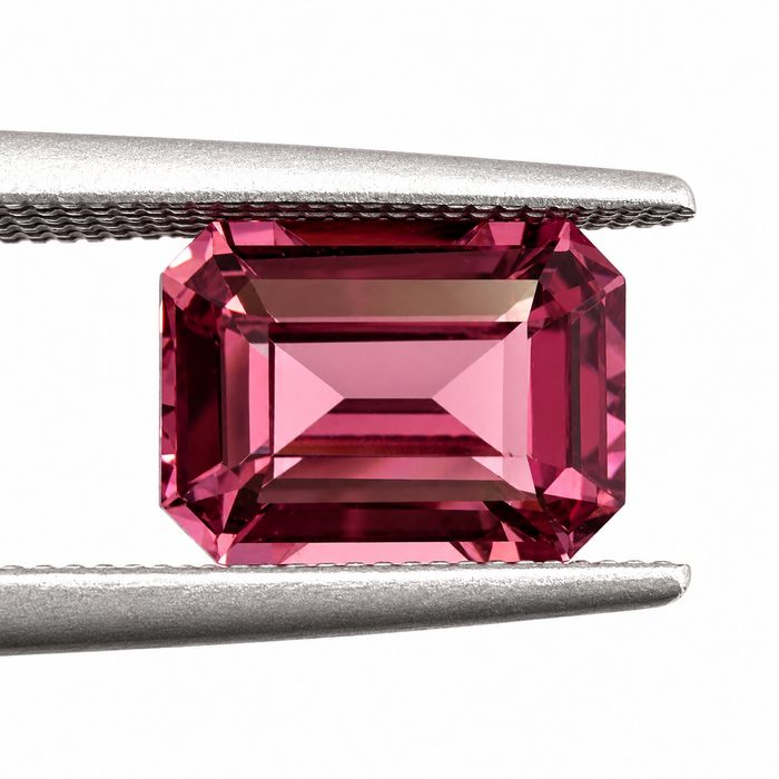 Pink Tanga garnet emerald cut 2.22 carats loose gemstone - Buy loose or customise