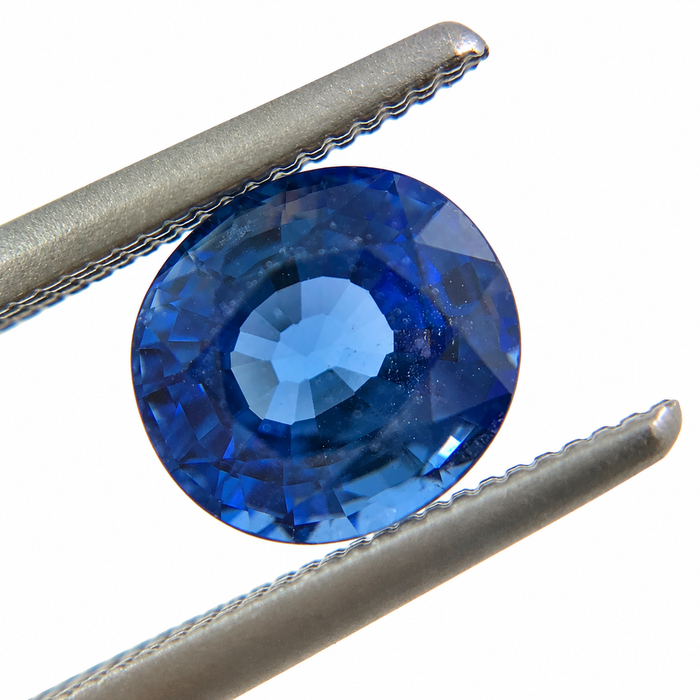 Natural blue Ceylon Sapphire oval cushion cut 6.8x6.2mm 1.71 carat gemstone