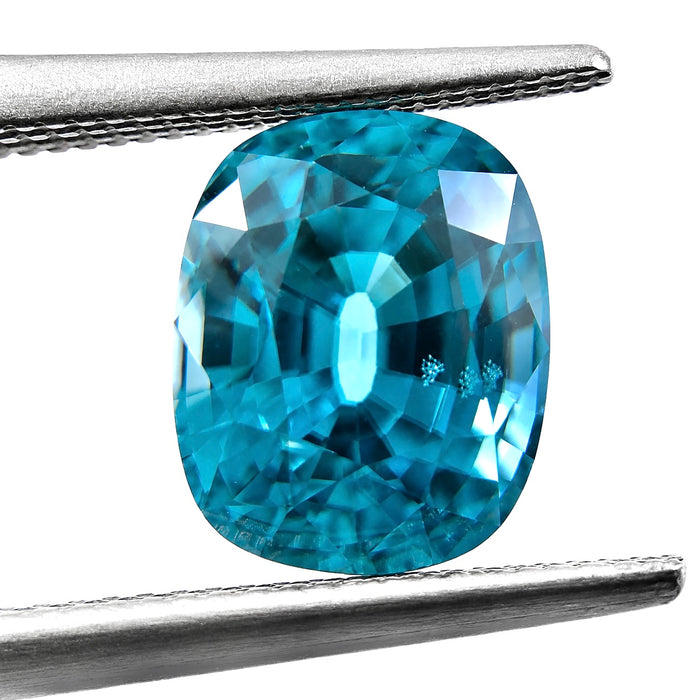 Blue Zircon rectangle cushion cut 4.92 carat gemstone - Buy loose or Make your own custom jewelry
