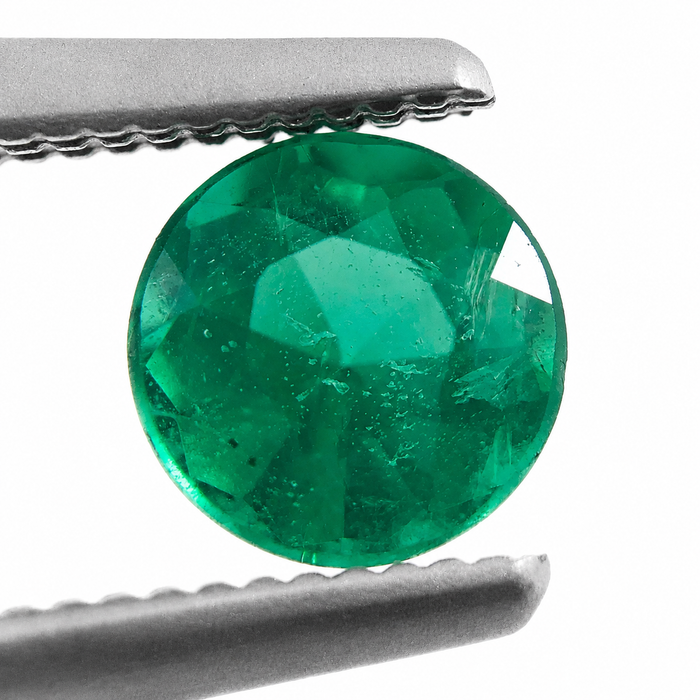 Emerald round brilliant cut 0.48 carat loose gemstone - Make a custom order
