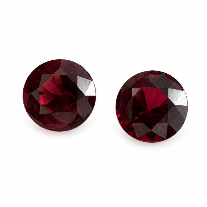 Blood red Spinel round cut matched pair 0.72 carats total - Buy loose or customise
