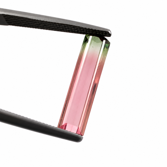 Watermelon tourmaline fancy baguette cut 1.73 carat loose gemstone - Buy loose or customise
