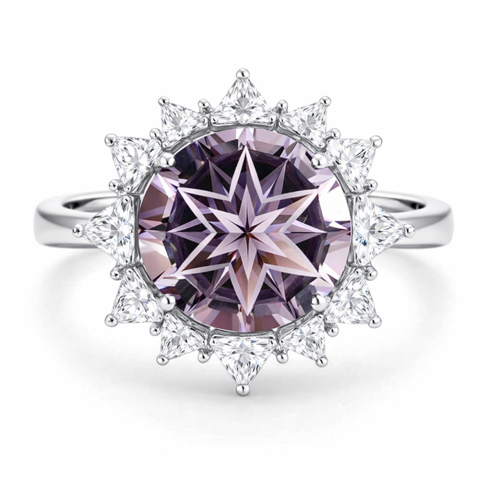 Amethyst unique German laser star mixed cut 11.78 carat loose gemstone - Buy loose or customise