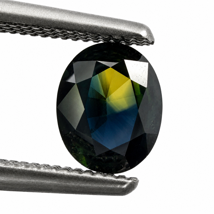 Australian Parti sapphire with colour split 0.68ct oval brilliant cut loose gemstone - Buy loose or customise