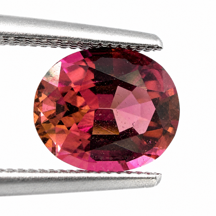 Pink orange sunset tourmaline fancy oval cut 1.28 carats loose gemstone - Buy loose or customise