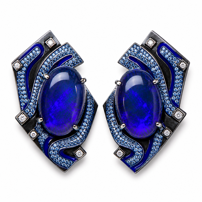 Australian jelly opal matched pair 2.63 carat total loose gemstone - Buy loose or customise