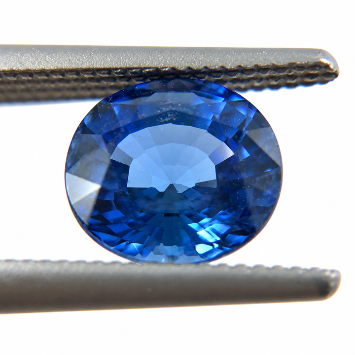 Natural blue Ceylon Sapphire oval cushion cut 6.8x6.2mm 1.71 carat gemstone