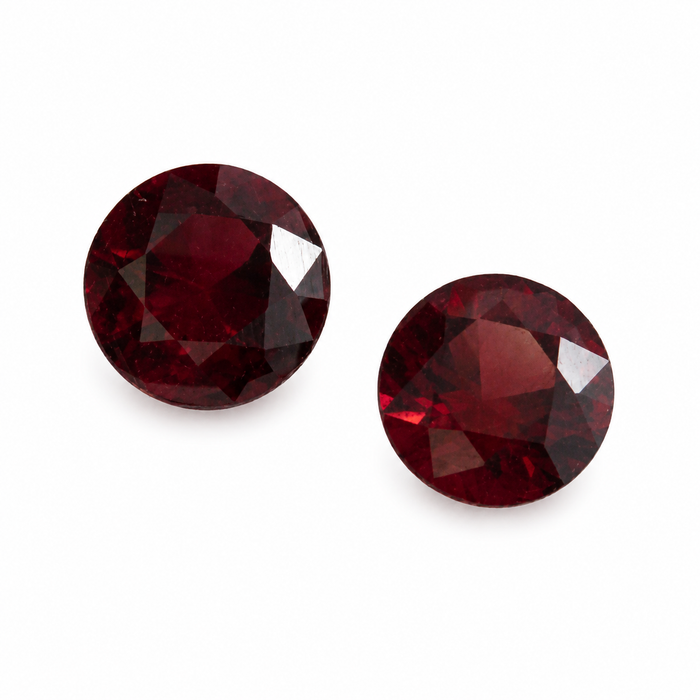 Blood red Spinel round cut matched pair 0.72 carats total - Buy loose or customise