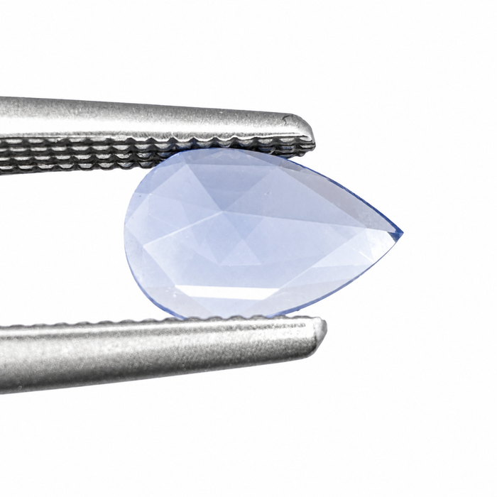 Blue Ceylon Sapphire pear rose cut 0.44 carat loose gemstone - Make your own custom jewelry design