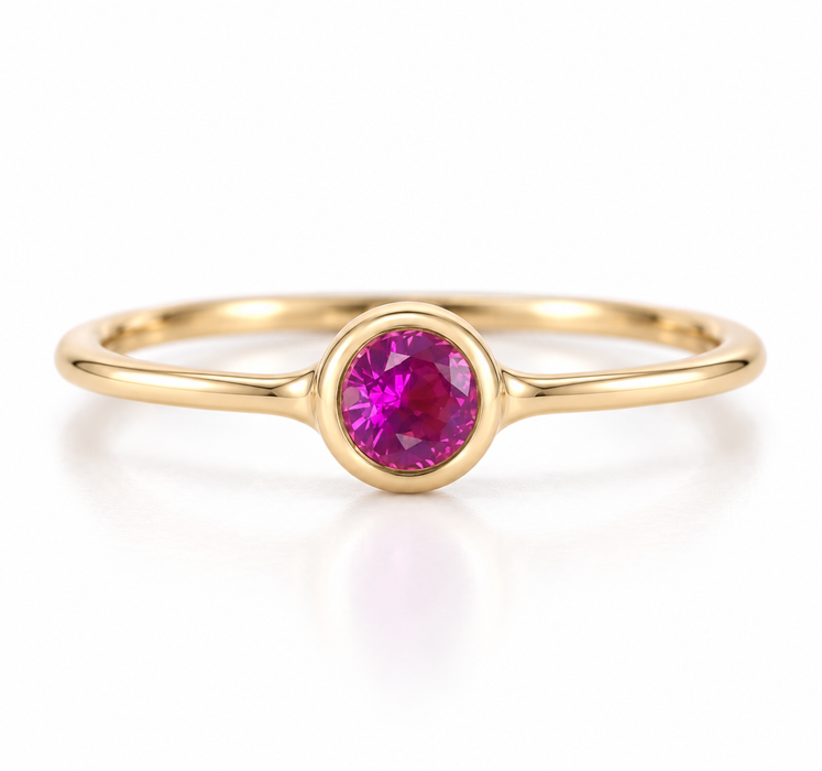 Pink Sapphire round cut 4.67x3.10mm 0.57 carats