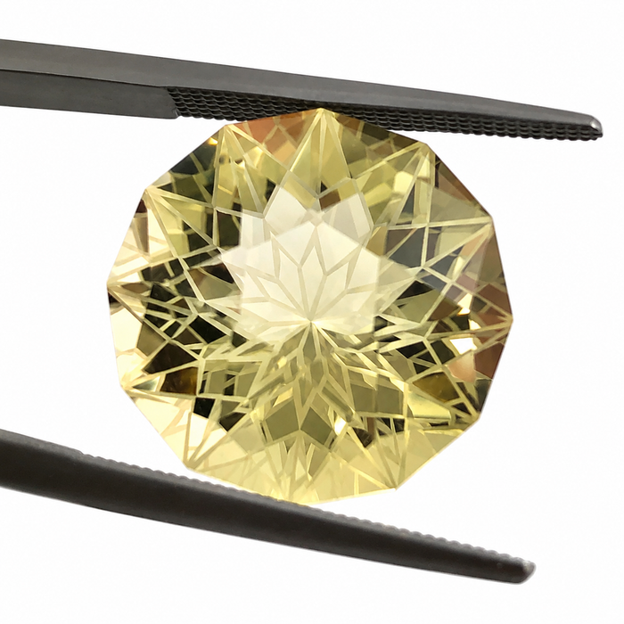 Citrine lemon quartz unique German laser geometric mixed cut 14.24 carat loose gemstone - Buy loose or customise
