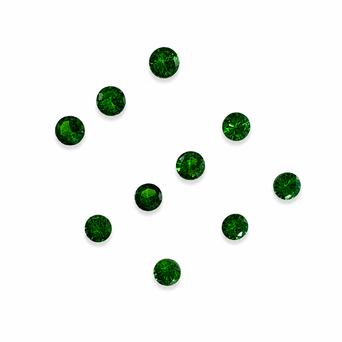 Green Tsavorite garnet round cut 0.10-0.14ct 3x1.7mm approximately each loose gemstone - price is per stone - Buy loose or customise