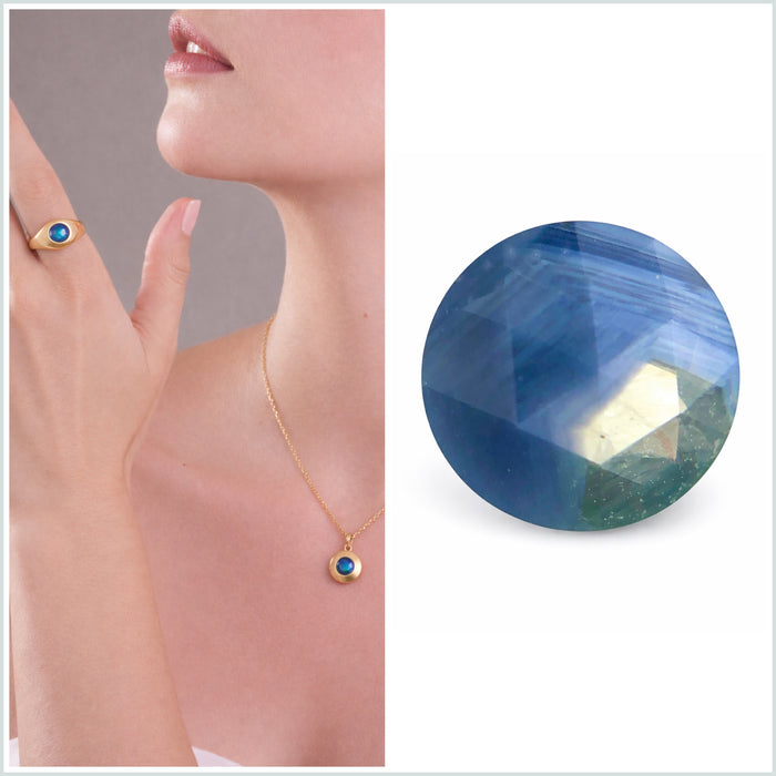 Australian included sapphire round rose cut 0.43 carats loose gemstone specimen - Buy loose or customise