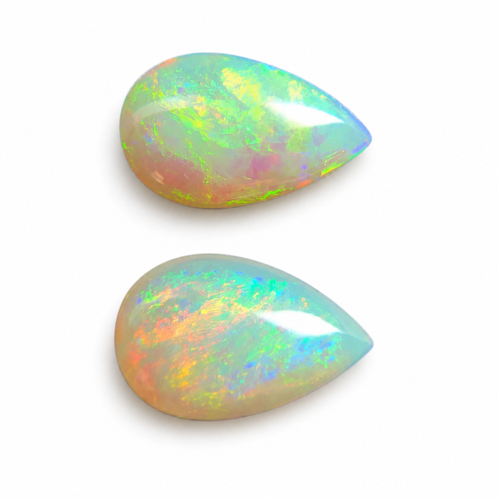 Australian white opal matched pair 2.18 carat total loose gemstone - Buy loose or customise