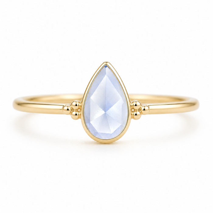 Blue Ceylon Sapphire pear rose cut 0.44 carat loose gemstone - Make your own custom jewelry design