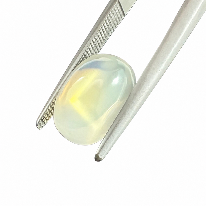 Rainbow moonstone 5.21 carat elongated oval cut sugarloaf cabochon loose gemstone