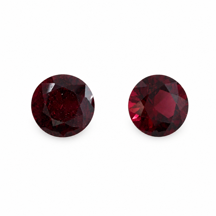 Blood red Spinel round cut matched pair 0.72 carats total - Buy loose or customise