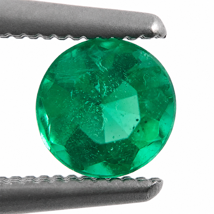 Emerald round brilliant cut 0.48 carat loose gemstone - Make a custom order