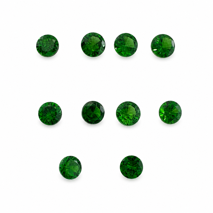 Green Tsavorite garnet round cut 0.10-0.14ct 3x1.7mm approximately each loose gemstone - price is per stone - Buy loose or customise