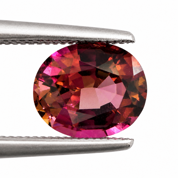 Pink orange sunset tourmaline fancy oval cut 1.28 carats loose gemstone - Buy loose or customise