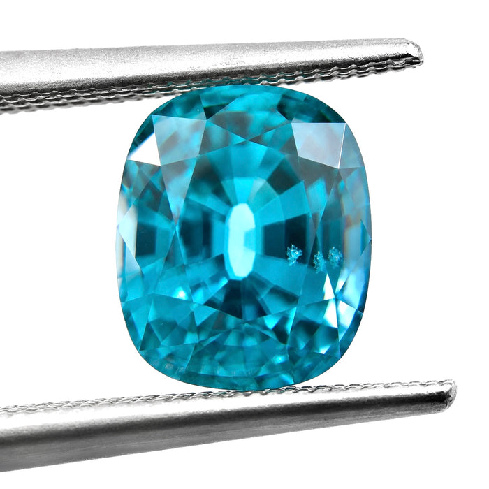 Blue Zircon rectangle cushion cut 4.92 carat gemstone - Buy loose or Make your own custom jewelry