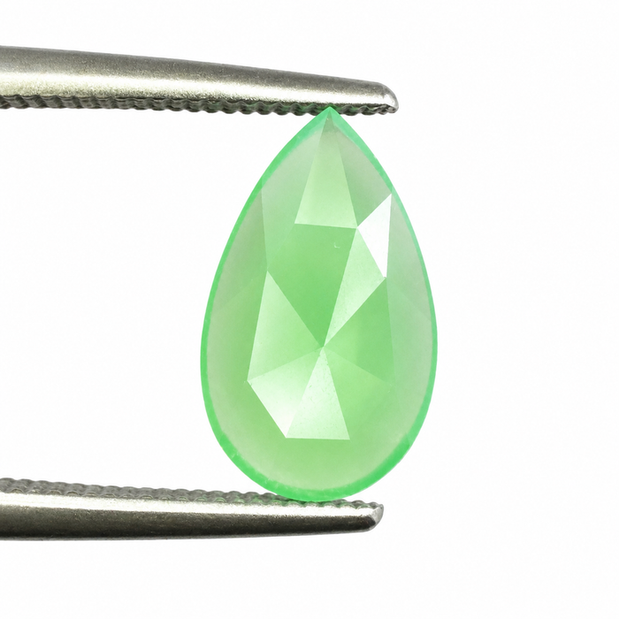 Australian Chrysoprase pear rose cut 0.97 carat loose gemstone - Make your own custom jewelry design.