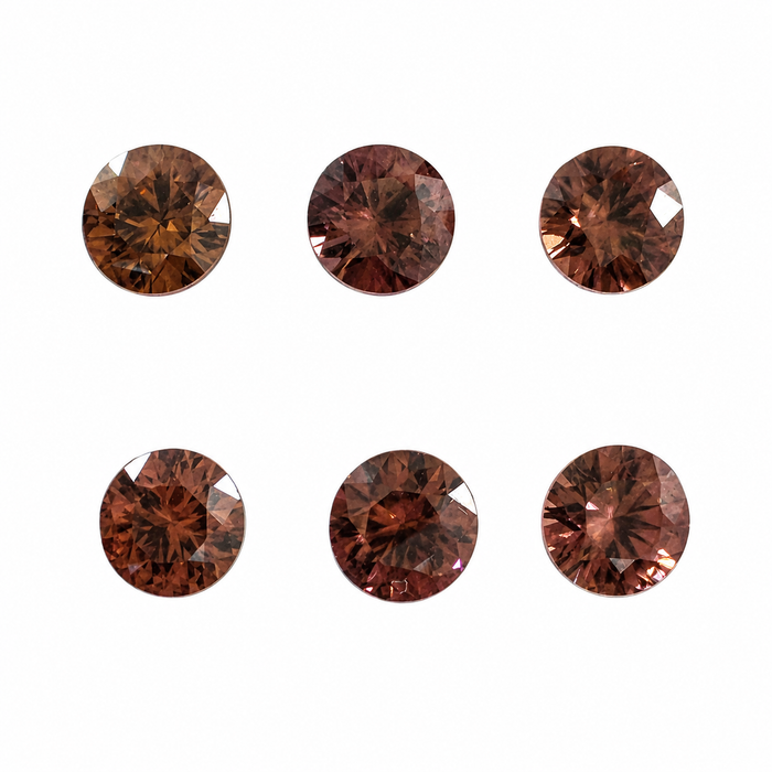 Red Zircon round cut 0.66-0.76ct 5x3mm approximately each loose gemstone - price is per stone - Buy loose or customise