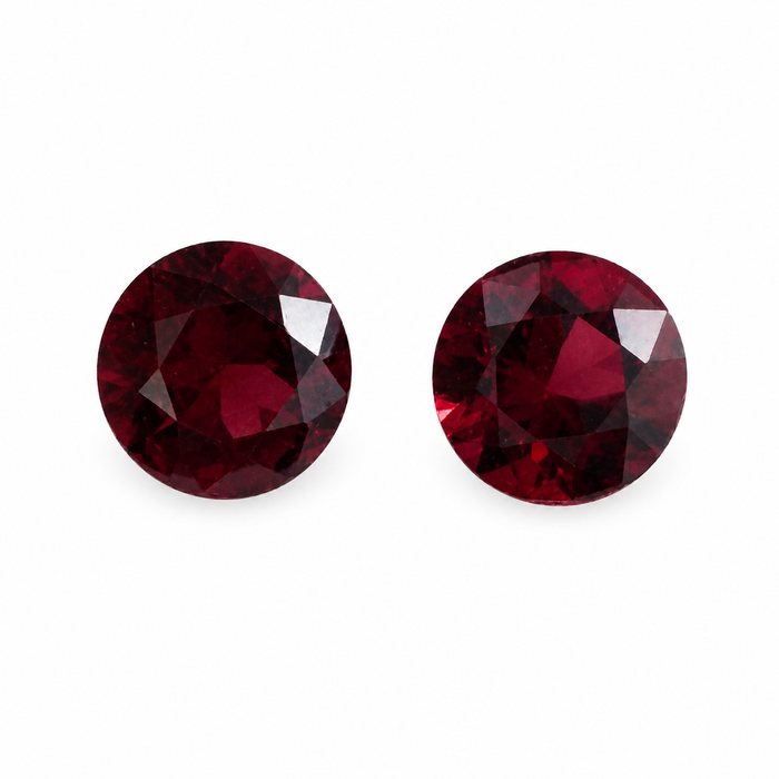 Blood red Spinel round cut matched pair 0.72 carats total - Buy loose or customise