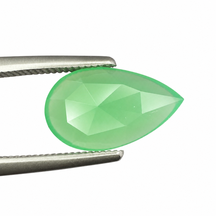 Australian Chrysoprase pear rose cut 0.97 carat loose gemstone - Make your own custom jewelry design.
