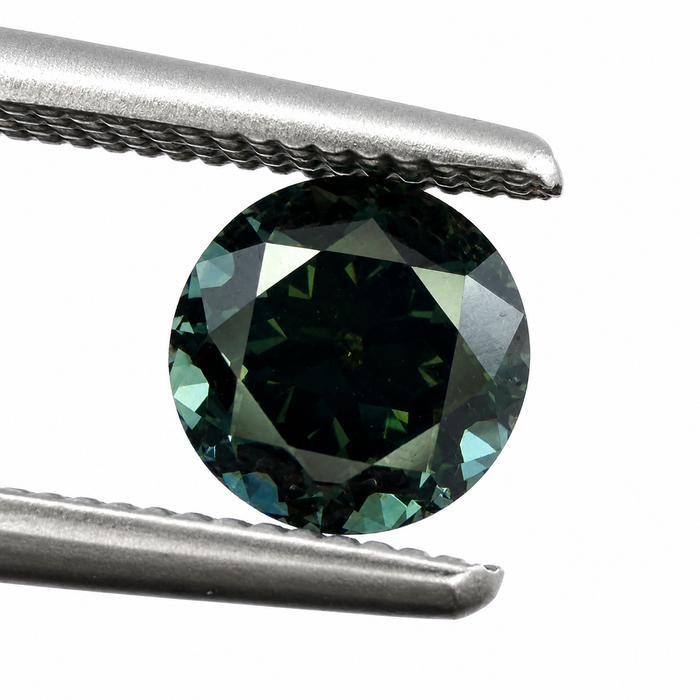 Australian Dark Teal sapphire 0.83 round brilliant cut loose gemstone - Buy loose or customise