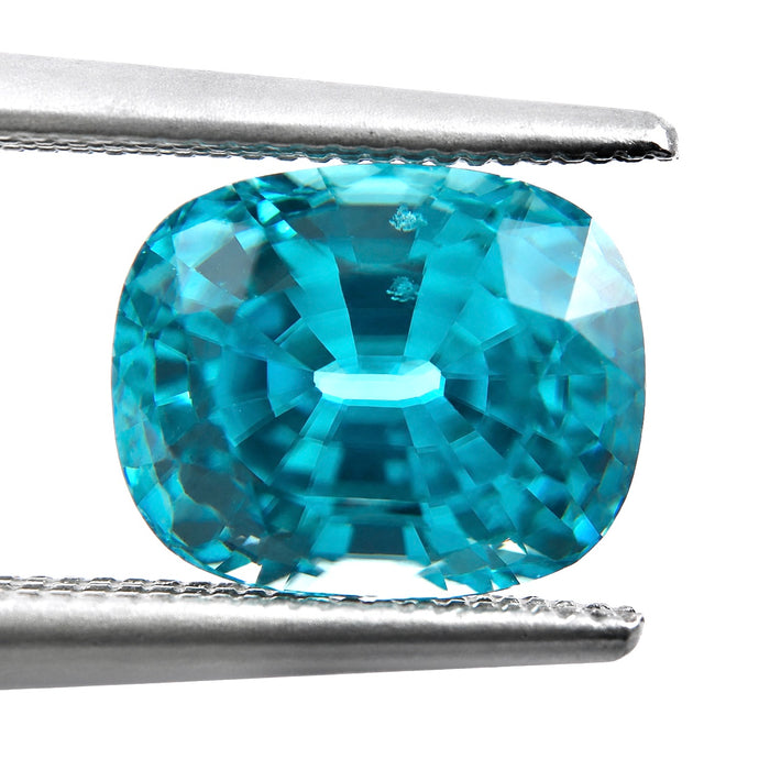 Blue Zircon rectangle cushion cut 4.92 carat gemstone - Buy loose or Make your own custom jewelry