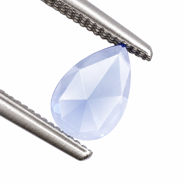 Blue Ceylon Sapphire pear rose cut 0.44 carat loose gemstone - Make your own custom jewelry design