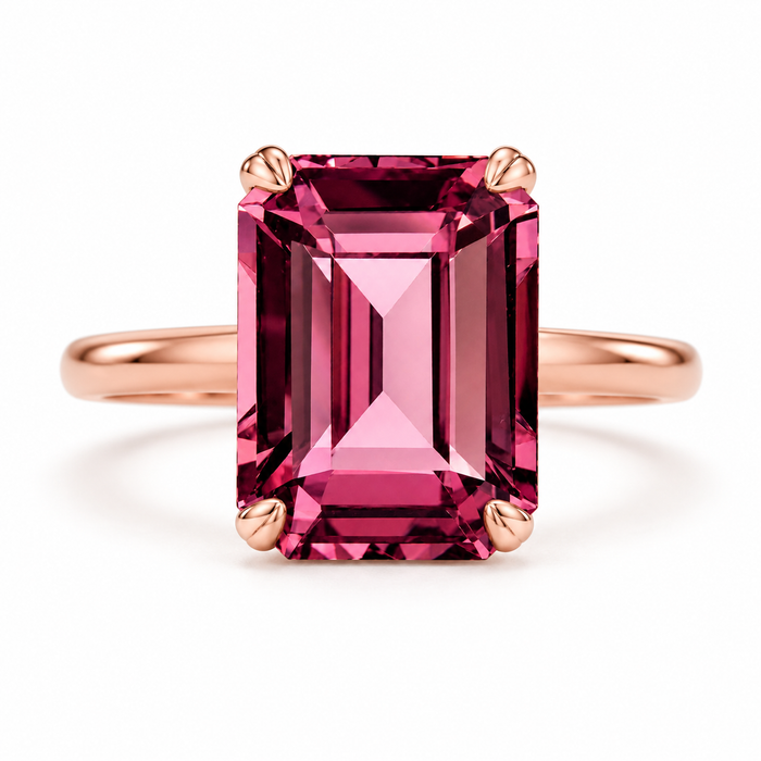 Pink Tanga garnet emerald cut 2.22 carats loose gemstone - Buy loose or customise