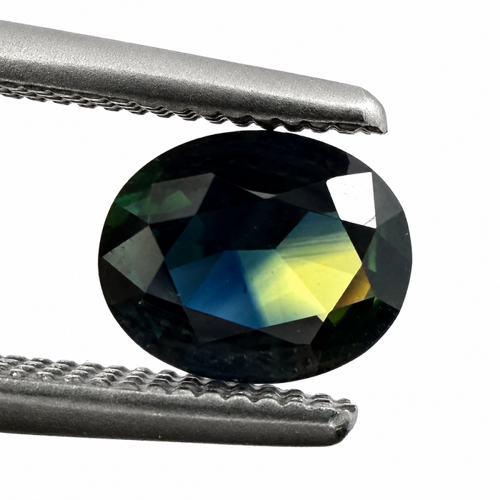 Australian Parti sapphire with colour split 0.68ct oval brilliant cut loose gemstone - Buy loose or customise
