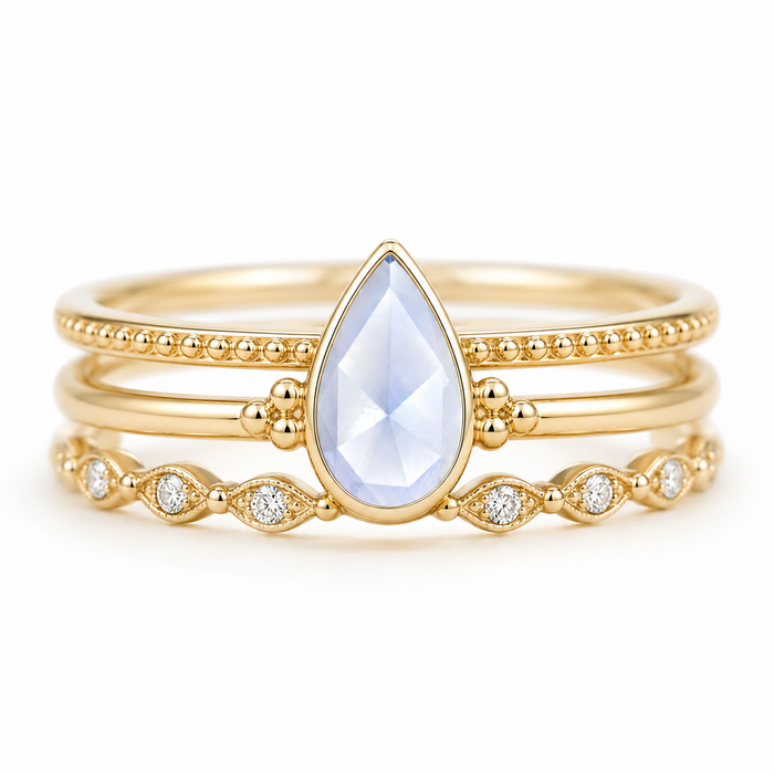 Blue Ceylon Sapphire pear rose cut 0.44 carat loose gemstone - Make your own custom jewelry design
