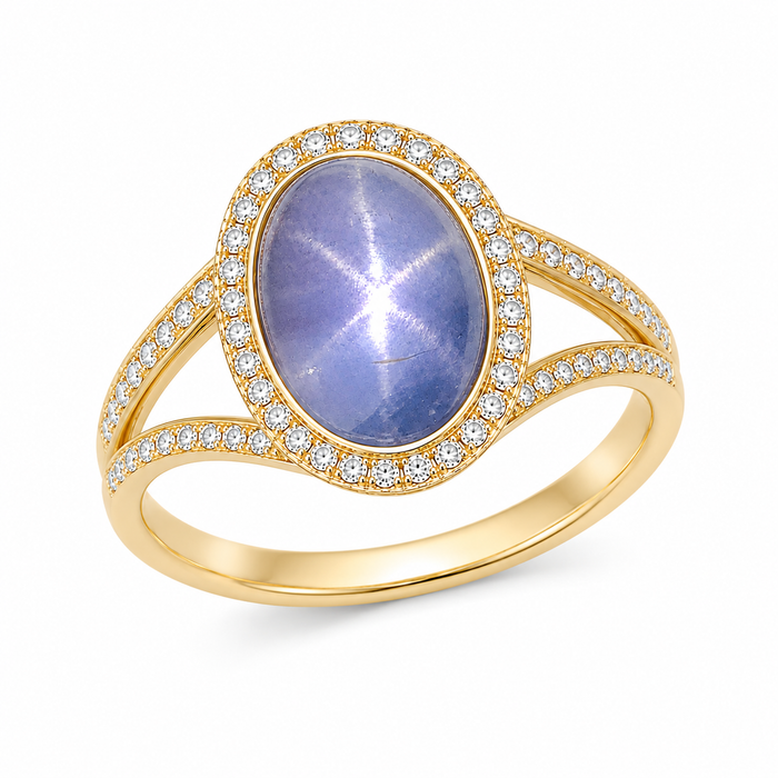 Blue Star Sapphire oval cut cabochon 2.95 carats - Make your own custom jewelry design