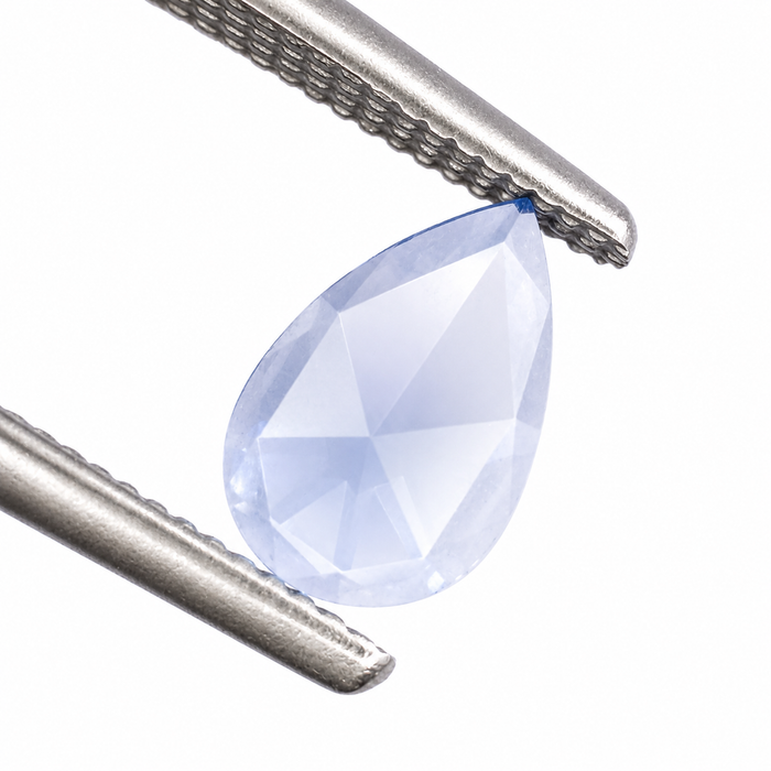 Blue Ceylon Sapphire pear rose cut 0.44 carat loose gemstone - Make your own custom jewelry design