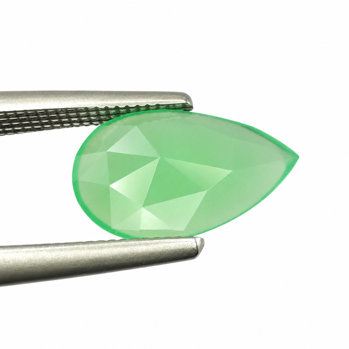 Australian Chrysoprase pear rose cut 0.97 carat loose gemstone - Make your own custom jewelry design.