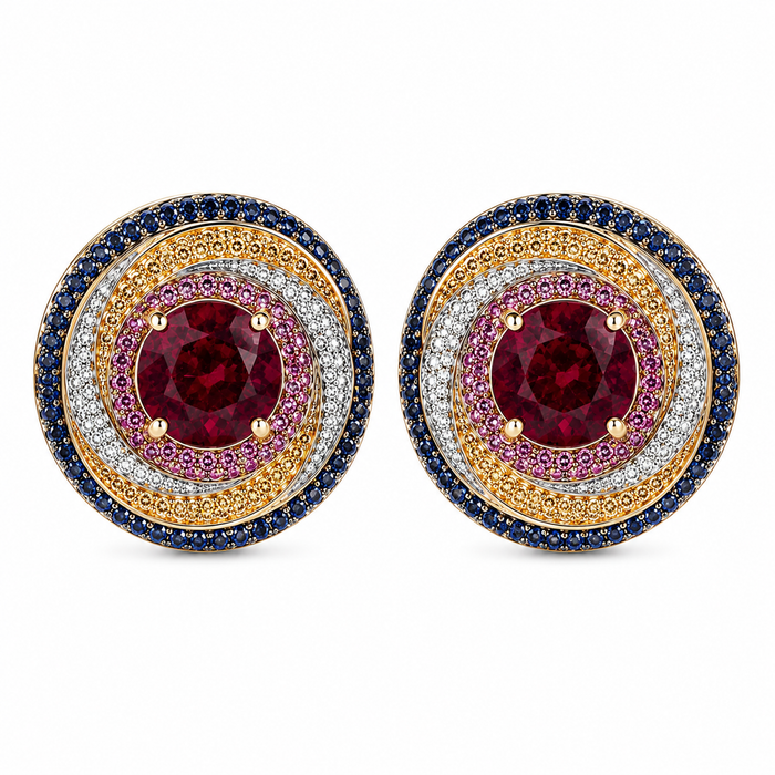 Blood red Spinel round cut matched pair 0.72 carats total - Buy loose or customise