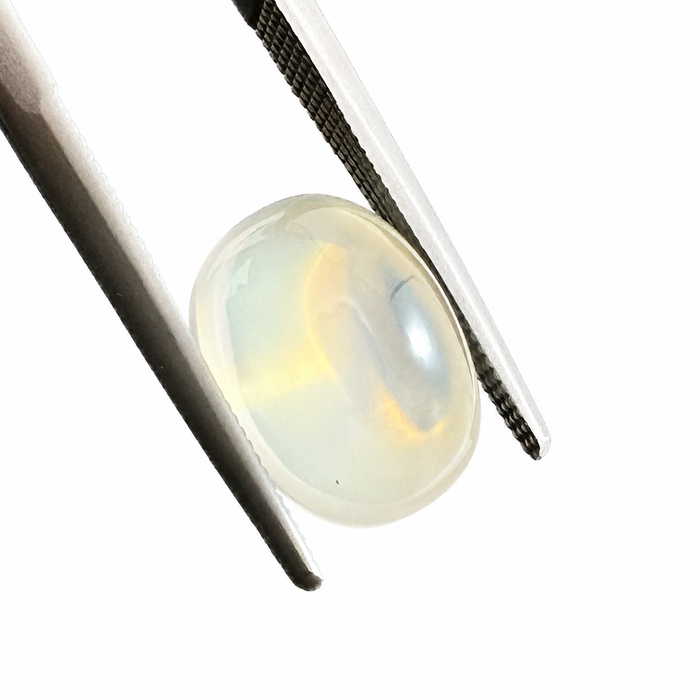 Rainbow moonstone 5.21 carat elongated oval cut sugarloaf cabochon loose gemstone