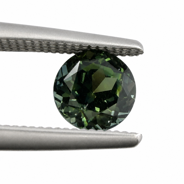 Australian Dark Teal sapphire 0.83 round brilliant cut loose gemstone - Buy loose or customise