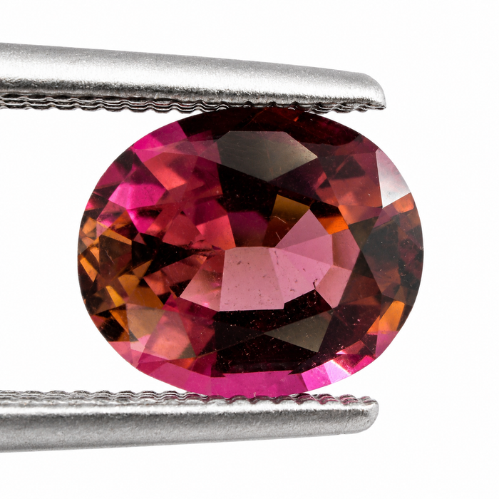 Pink orange sunset tourmaline fancy oval cut 1.28 carats loose gemstone - Buy loose or customise