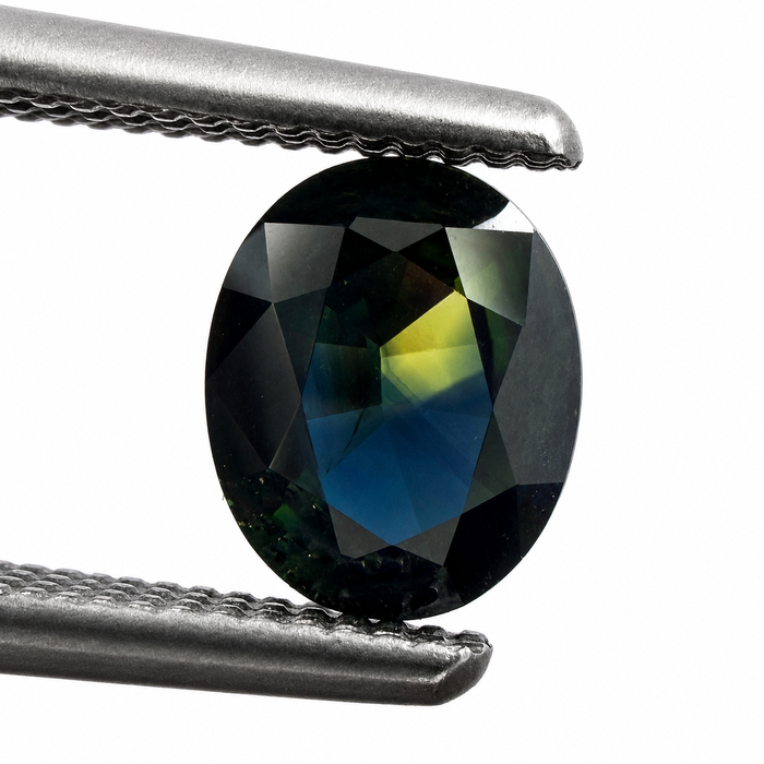 Australian Parti sapphire with colour split 0.68ct oval brilliant cut loose gemstone - Buy loose or customise