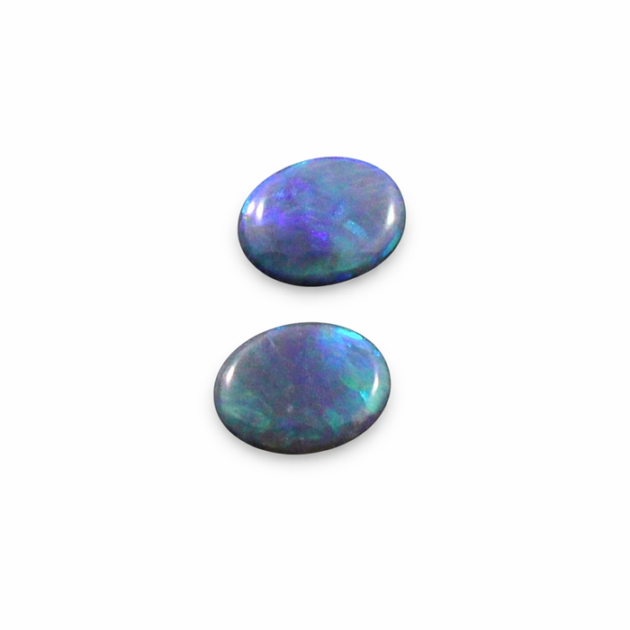 Australian black opal matched pair 1.68 carat total loose gemstone - Buy loose or customise