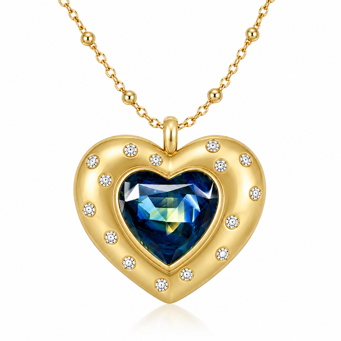 Pharaoh’s eye Australian Parti Sapphire heart cut 4.28 carats - Buy loose or customise